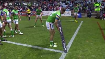 Raiders cricket try celebration