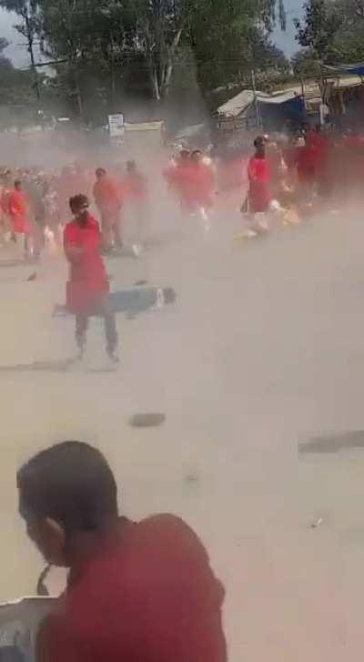 [Aditya Raj Kaul] Scary visuals from Jashpur in Chattisgarh where a speeding SUV rammed into people on the road during the procession of Durga Visarjan. Mass Casualties reported. At least 4 devotees have died while 20 are injured.