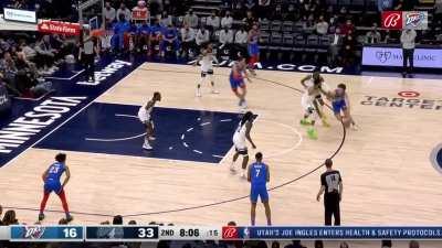 [Highlight] Josh Giddey with the absurd off-hand dime to Tre Mann.