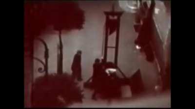Footage of the last public execution in France by guillotine