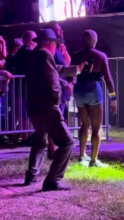 Old guy grooving some serious moves