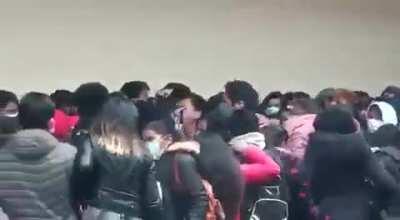 When a huge crowd lean on the railing at the same time