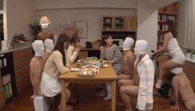 Motionless Men Are Treated As Inanimate Objects And Used Freely By Four Beautiful College Girls