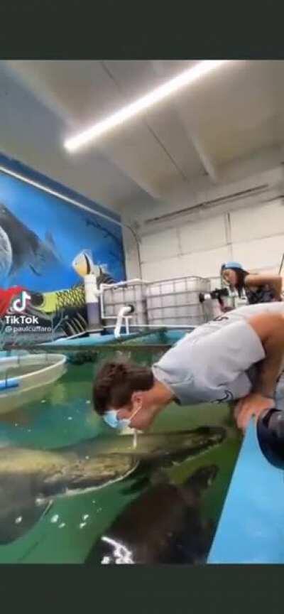 HMFT after i try to feed a big ol fish from my mouth