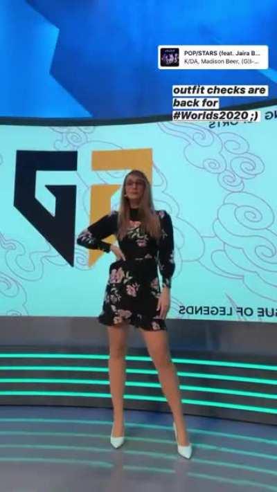 Showing off her sexy legs