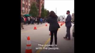 Video of Kamala Harris Illegally Campaigning at an Early Voting Polling Station.