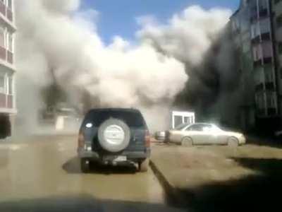 Building collapse in Karaganda 2012