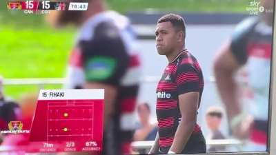 Chay Fihaki attempt from 71m