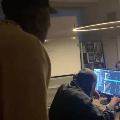 Ye and Tyler in the studio last night