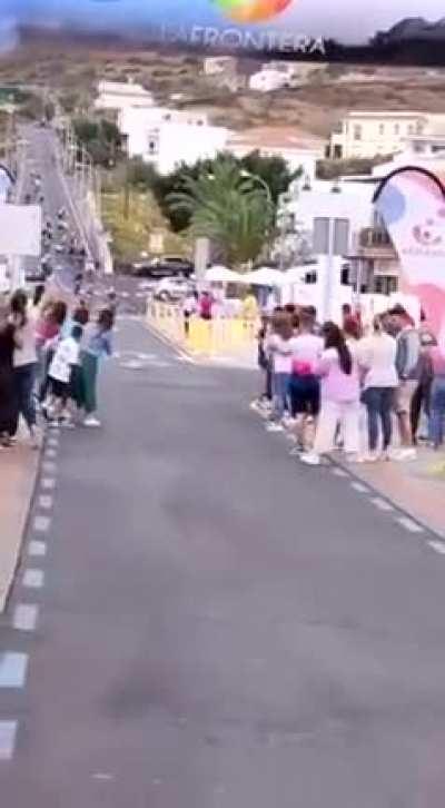 Guy almost wins the race...