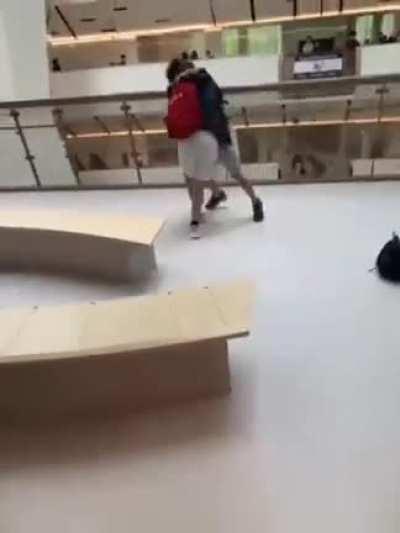 7th grade kid with the red bag was talking shit