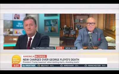 Rudy Giuliani going bonkers on the hosts of Good Morning Britain.