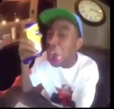 Tyler the creator crying and eating mayonags