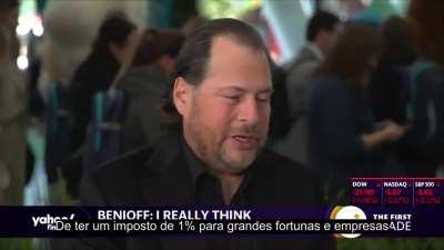 Esse é o dono da Time, o mega-bilionário Marc Benioff. Ele é um dos idealizadores do 