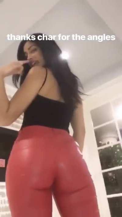 Red leather booty