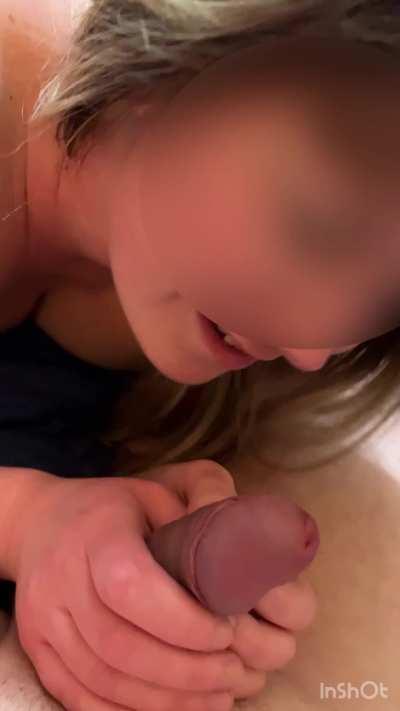 Sometimes he just likes to watch , other times I enjoy having something to suck on while another guy is fucking me from behind while I moan with his cock in my mouth