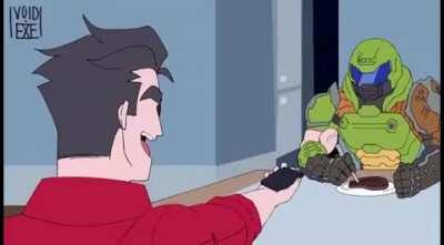 Friend doom slayer and helltaker