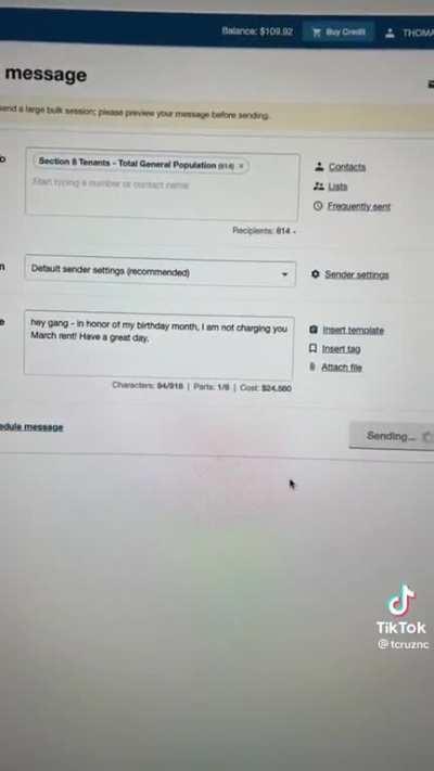 Tomcruz the wonderful giving landlord. He's so cringe and idk why