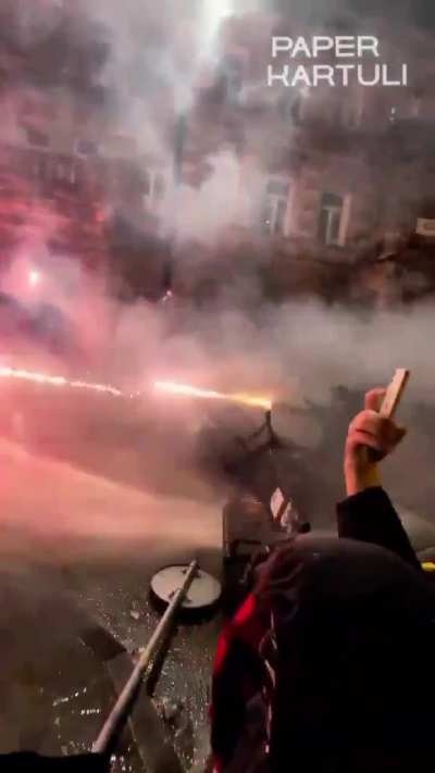Georgian man and his firework gattling gun