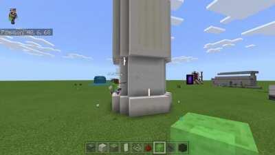 Statue Holding Pillar Fails to Hold When Shot