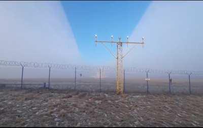 Antonow An-225 cuts through the fog in Poland