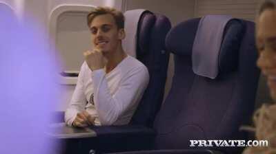 Mia Malkova and Chris Diamond do something on the plane and absolutely no one notices.