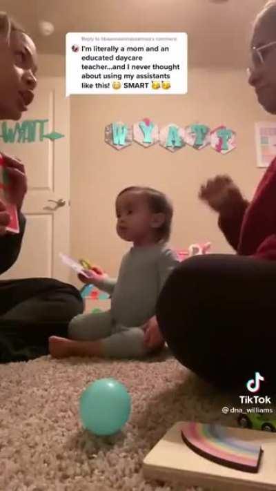 A genius way to get uninterested babies interested.