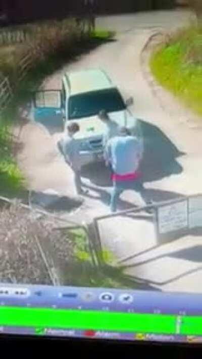 Three guys came down the drive just to wipe their ass.