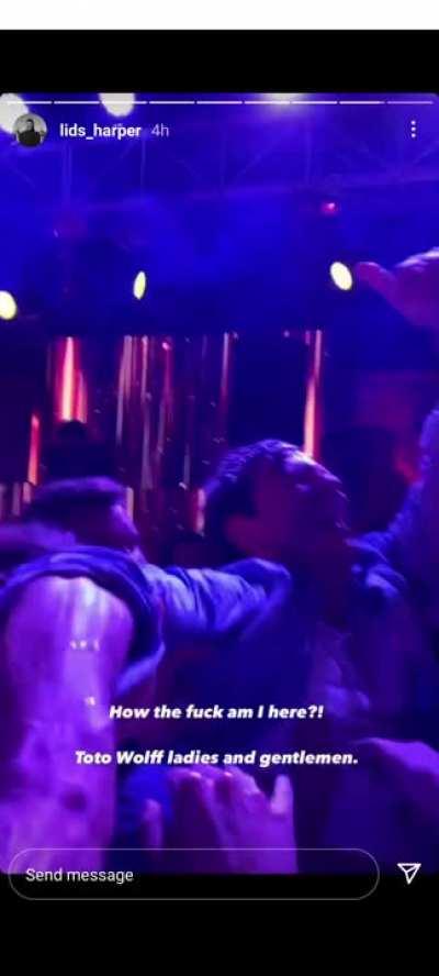 Toto Wolff crowdsurfing tonight is something I would have never expected to see after today's race