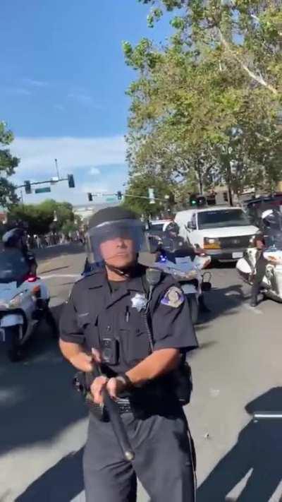 Cop waits in excitement, like it’s a game