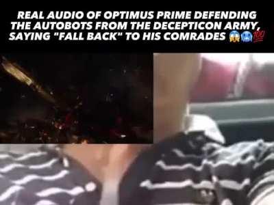 Optimus Prime fights off the Decepticons back in Cybertron