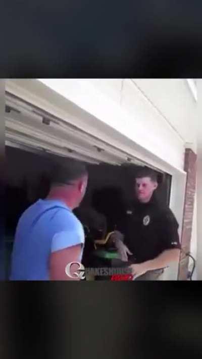 Guy tells the cop, “don’t raise your voice at me.”