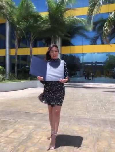 WCGW posing with ur diploma when it's windy