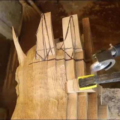 Incredible wood carving of Helm of Eredin, King of the Wild Hunt by Oleksandr Hrytsai (link below!)