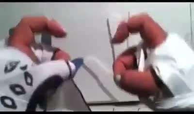 Fighting scene during a bored quarantine days.