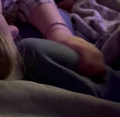 Wrestling my fat bulge during the movie