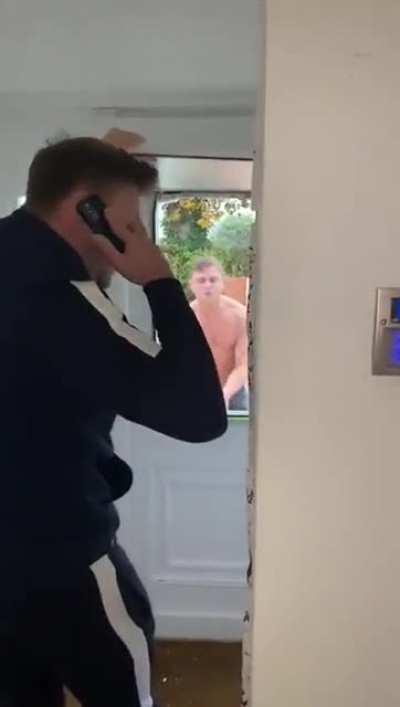 Drugged up lunatic tries to break into someone’s house