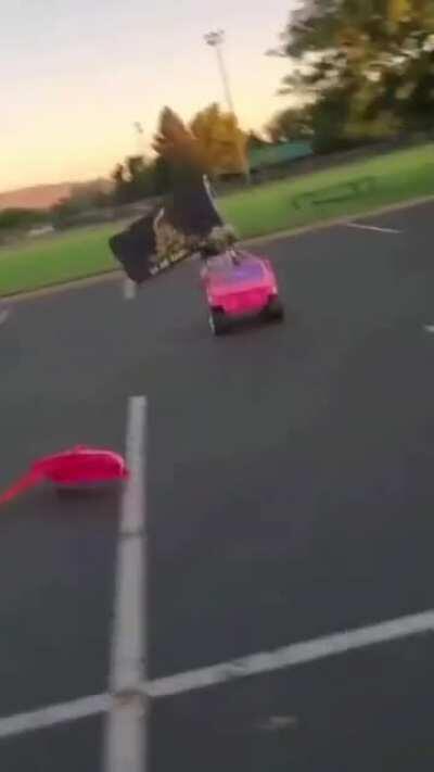 Idiots can be found in all kinds of cars, even ones that are toys