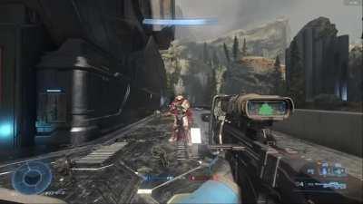 Halo Infinite playe @sakanayalugang demonstrates the sniper rifle's power with a conga line of death