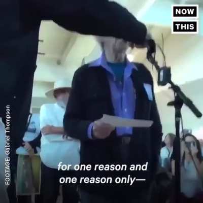 1933 to 1945 guy were born 1935 a 90-year-old Holocaust survivor confronts Trump's ICE Director, do you think this is staged or not?