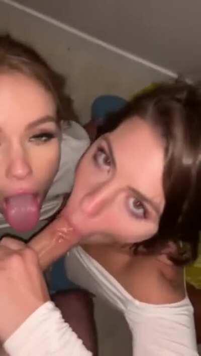 Adriana Chechik and Megan Rain Blowjob