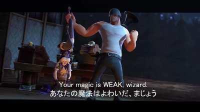 Watch as this pathetic wizard loses to a barbarian