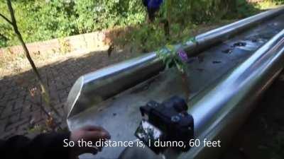Going down an abandoned slide covered in dish soap
