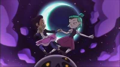 So, Molly Ostertag both wrote EGF and worked on She-ra. Idk if this is just a conicidence but the She-ra theme goes SO well with the Lumity dance scene.