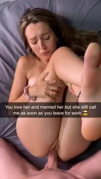 She came to me even 2 hours before your wedding and let me creampie her. You married a slut.