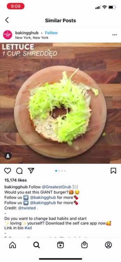 Giant Big Mac on a very dry looking bundt cake