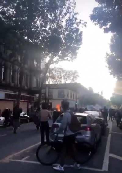 SUV driver rams into crowd of protesters in San Jose, gets SUV destroyed