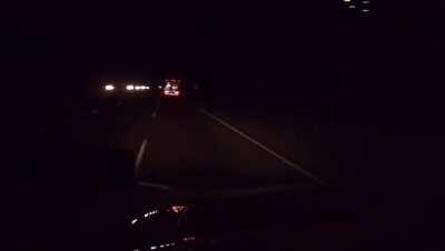 California I-5 south bound approximately 2am about 3 to 4 miles north of exit #379 5/8/2016 Firebaugh, California area. About a 35 second clip