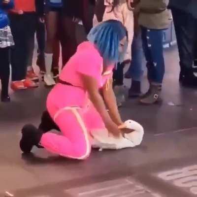 What the duck is she doing