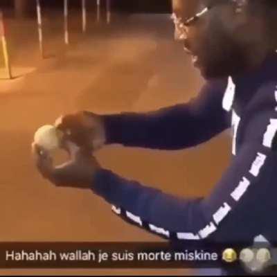 Footage of a man turning into dust particles